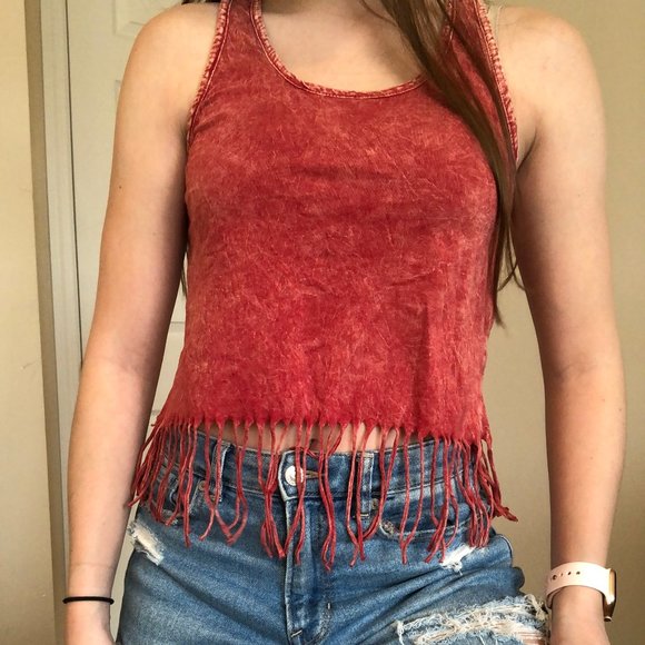 Fringe Red Tank Top - Picture 1 of 3